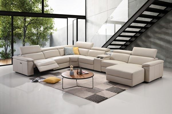 Leather Sectional With Multi-functional Sofa