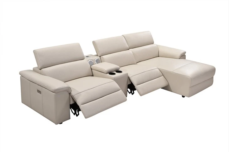 Leather Sectional With Multi-functional Sofa